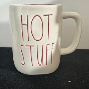 Rae Dunn Cream and Red 'Hot Stuff' Mug